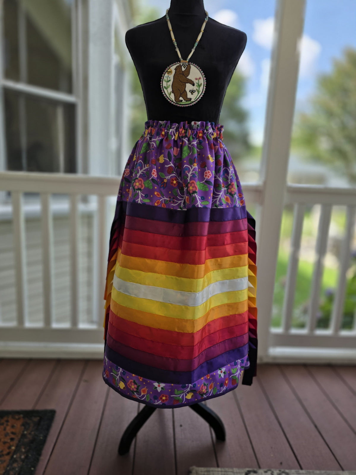 Purple Floral Skirt