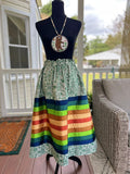 Green floral bee skirt