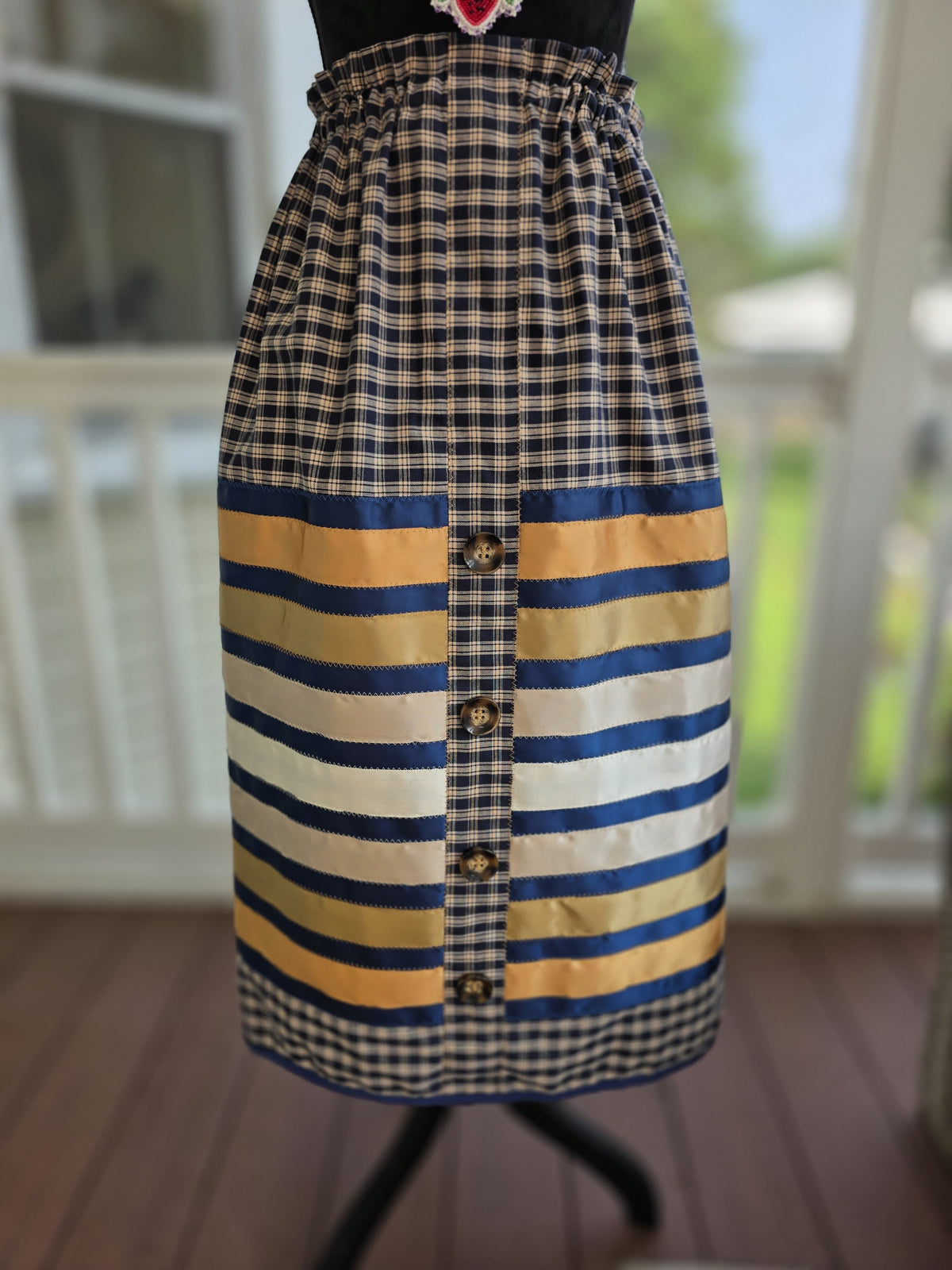 Button blue ribbon skirt
