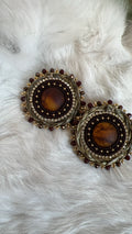 Dark brown Sweetgrass earrings