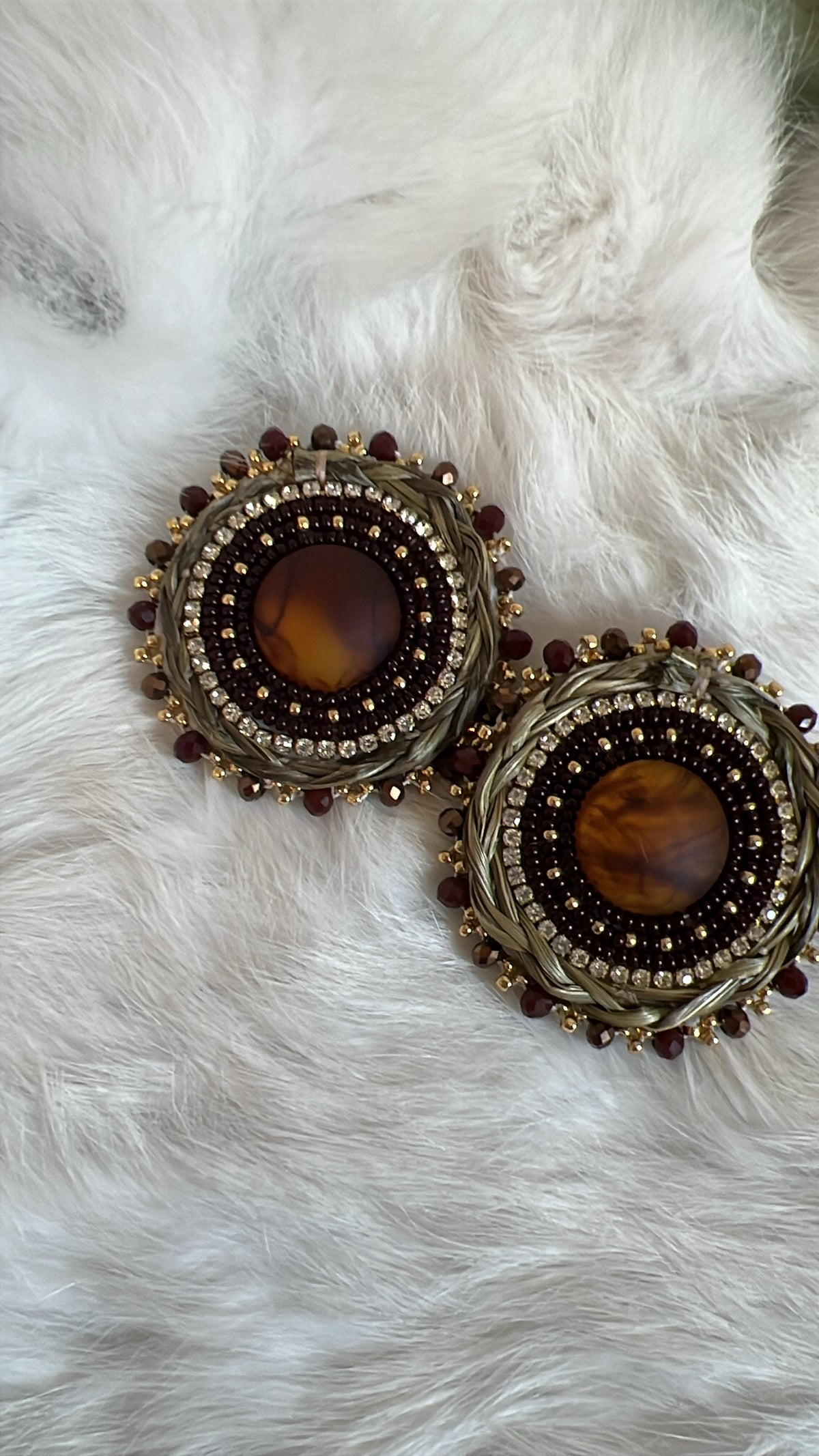 Dark brown Sweetgrass earrings